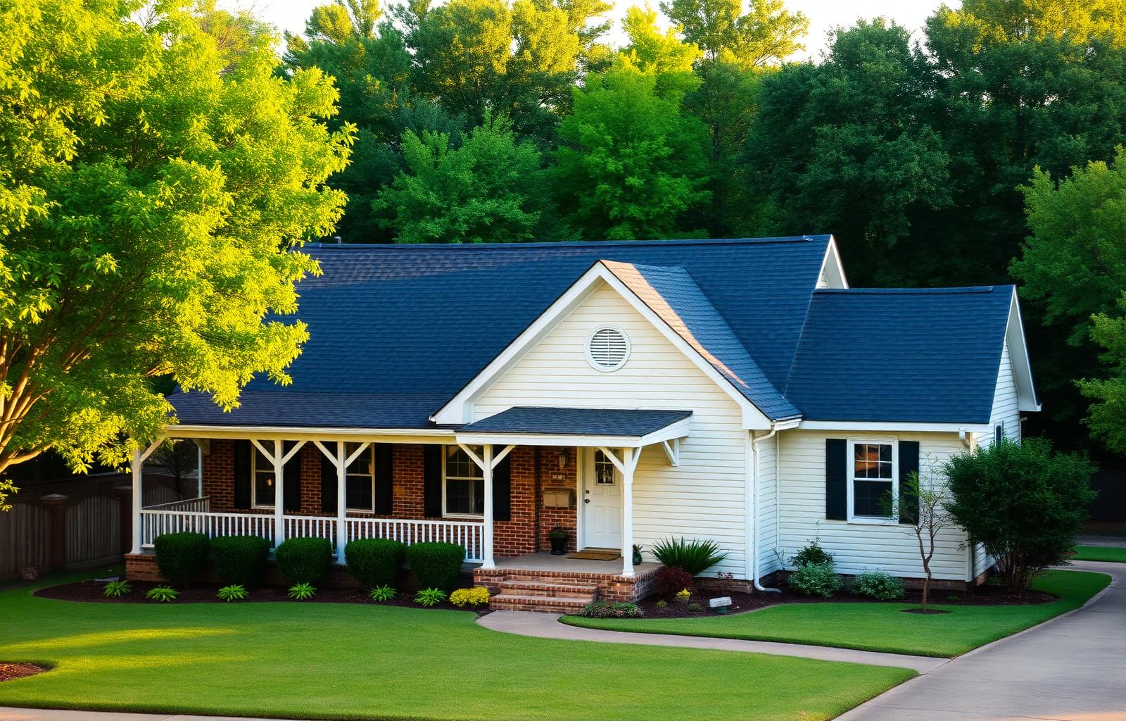 Tahlequah Oklahoma home in the Ozark foothills with new architectural shingle roof installed by FireHouse Roofing
